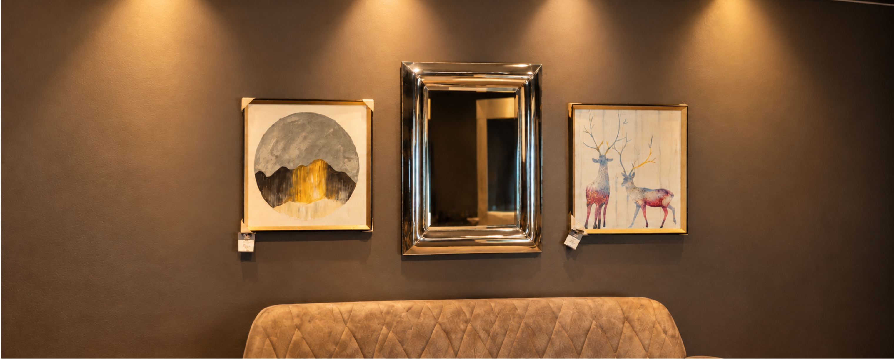 Casa Living showroom with wall art and a mirror